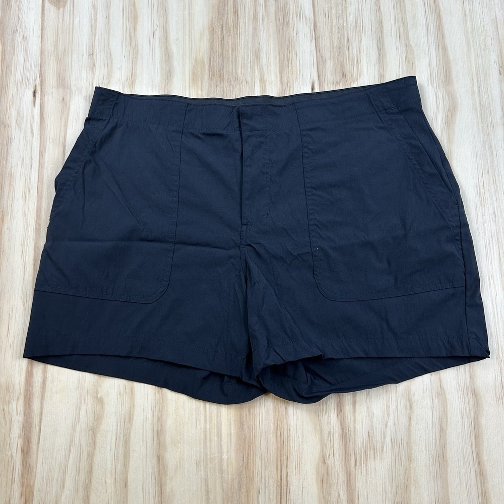 Eddie Bauer Women's Nylon Hiking Shorts Black Size 16 Stretch Elastic Waist